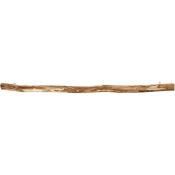Lange, natürliche Holzstange. Unregelmäßige Form und Maserung. Zwei kleine Ringe an den Enden.