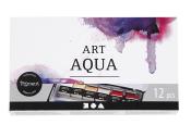 Art Aqua Aquarellfarben-Set, 12 Farben, Metallkasten mit Halbnapf 