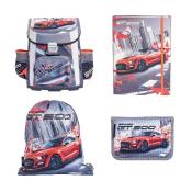 Schulranzen und Zubehör mit Ford Mustang GT500 Motiv. Enthält Rucksack, Notizbuch und Geldbeutel.