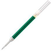 grüner Gelstift mit silberner Spitze. Der Schaft ist schlank und hat eine transparente Kappe.