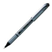 schwarzer Gelstift mit feiner Spitze. Der Griff ist gummiert für besseren Halt.