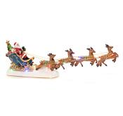 LED-Szenerie Weihnachtsmann auf Schlitten 35,5 × 14 × 6,5 cm bunt