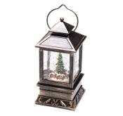 LED Laterne Weihnachtsmarkt 22 × 10,5 × 10,5 cm braun
