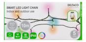 DELTACO Smart Home LED-Lichterkette mit 80 LEDs 10m RGB Farben