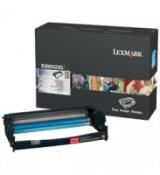 Schwarze Verpackung mit bunten Bildern. Enthält einen Drucker-Toner für Lexmark E260.