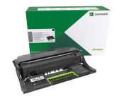 Schwarzer Toner für Drucker mit grünem Element. Verpackung in grünem Karton.
