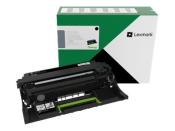 Schwarze Tonerkartusche für Drucker. Verpackung in grün-weißer Box mit Lexmark-Logo.