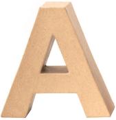Dreidimensionaler Buchstabe 'A' aus braunem, unbeschichtetem Material. Stabil und leicht. Keine weiteren Verzierungen.