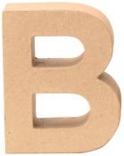Buchstabe B aus Pappe in 3D-Form. Unbehandelt und in natürlicher Farbe.