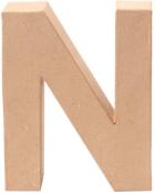 Buchstabe N aus Pappe in natürlicher Farbe. Steht aufrecht und hat eine klare, geometrische Form.