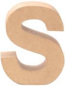 Holzbuchstabe 'S' in natürlicher Farbe. Die Form ist dreidimensional und stabil.