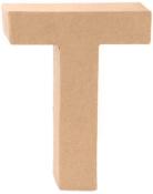 Brauner Buchstabe 'T' aus Karton. Stabil und schlicht.