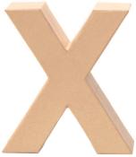 Dreidimensionale, beige Buchstabenform 'X'. Aus leichtem Material gefertigt.