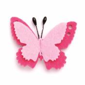 GLOREX Filzschmetterlinge selbstklebend 6 Stück pink