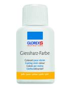 Flasche mit Giessharz-Farbe in gelb. Beschriftung in mehreren Sprachen.