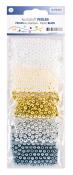 GLOREX Wachsperlen-Set Ø 6 mm 500 Stück weiß/silber/gold