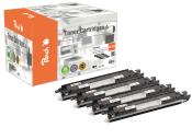 Tonerpatronen im Mehrfachpack. Verpackung mit verschiedenen Farben und Markenlogo.