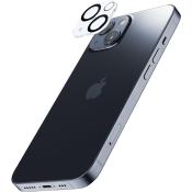 Schwarzes Smartphone mit einem runden Kameramodul. Das Design ist modern und minimalistisch.