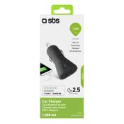 Schwarzer Auto-Ladegerät mit einem USB-Anschluss. Es hat eine Ladeleistung von 1 Ampere.