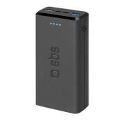 SBS Powerbank Fast Charge mit 20.000 mAh und 2 USB-Ausgängen schwarz