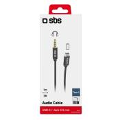 Audio-Kabel mit USB-C und 3,5 mm Klinkenstecker. Länge 1 Meter.