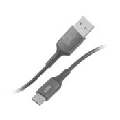 SBS USB-A auf USB-C Daten- und Ladekabel mit Recycling-Kit grau