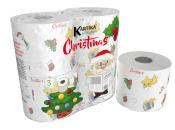 Toilettenpapier X-Mas 3-lagig 4 Stück bunt