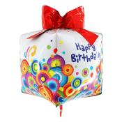 Heliumballon 4D Party Happy Birthday Geschenkform 50 cm bunt