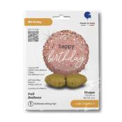 Folienballon Stand Up Rose Gold Confetti Happy Birthday rosé-gold