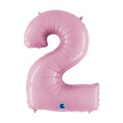 GRABO Heliumballon Zahl 2 rosa pastell