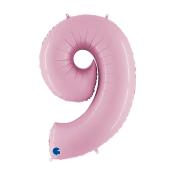 GRABO Heliumballon Zahl 9 rosa pastell