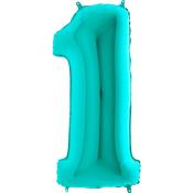GRABO Heliumballon Tiffany Zahl 1 mintgrün