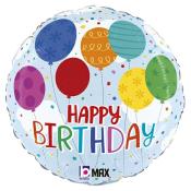 Folienballon Happy Birthday 45 cm bunt