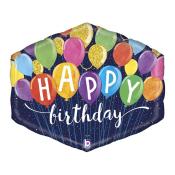 Folienballon Happy Birthday 64 x 48 cm bunt