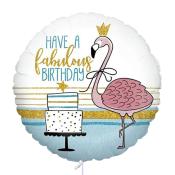 Heliumballon Flamingo Have a fabulous Birthday bunt
