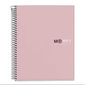 Rosa Spiralnotizbuch mit schwarzem Aufdruck. Auf dem Cover steht 'MR NOTEBOOK 1 THE ORIGINAL'.