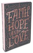 Notizbuch - Faith Hope and Love, A5, liniert, roségold glänzend 