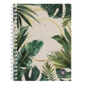 Notizblock Serie Flowers White Green A5 120 Seiten grün