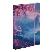 Heftbox A4 Romantic Nature rosa/blau/violett