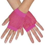 Netzhandschuhe fingerlos Einheitsgröße 1 Paar neon rosa