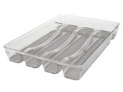 Transparente Aufbewahrungsbox mit mehreren Fächern. Ideal für die Organisation von kleinen Gegenständen.