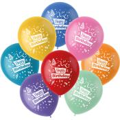 FOLAT Farbige Pop-Luftballons Happy Birthday 23 cm 8 Stück bunt