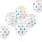 Luftballons Pastell Punkte 33 cm 6 Stück bunt