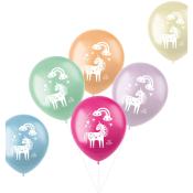 FOLAT Ballons Unicorns & Rainbows 33 cm 6 Stück mehrfarbig