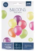 Verpackung mit bunten Luftballons in Neonfarben. Zehn Stück, 30 cm groß, aus hochwertigem Latex.