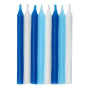 FOLAT Kerzen 6 cm 16 Stück blau/weiß
