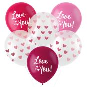 Ballons Love You! 33 cm 6 Stück mehrere Farben