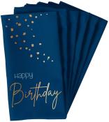 FOLAT Servietten Elegant True Blue Happy Birthday 33 x 33 cm 10 Stück blau