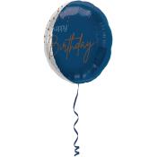 FOLAT Folienballon Elegant True Blue Happy Birthday 45 cm blau/transparent