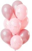 FOLAT Luftballons Zahl 18 aus Latex ca. 30 cm 12 Stk rosa/roségold